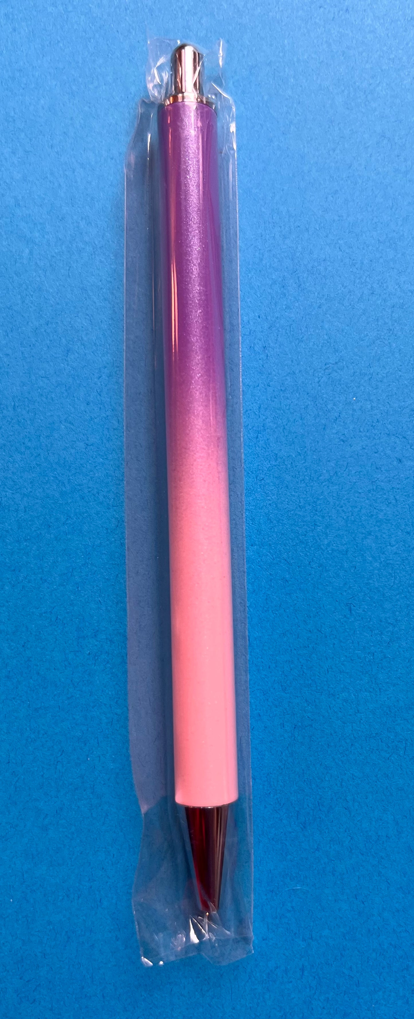 Purple and pink ombre metal pen silver tip