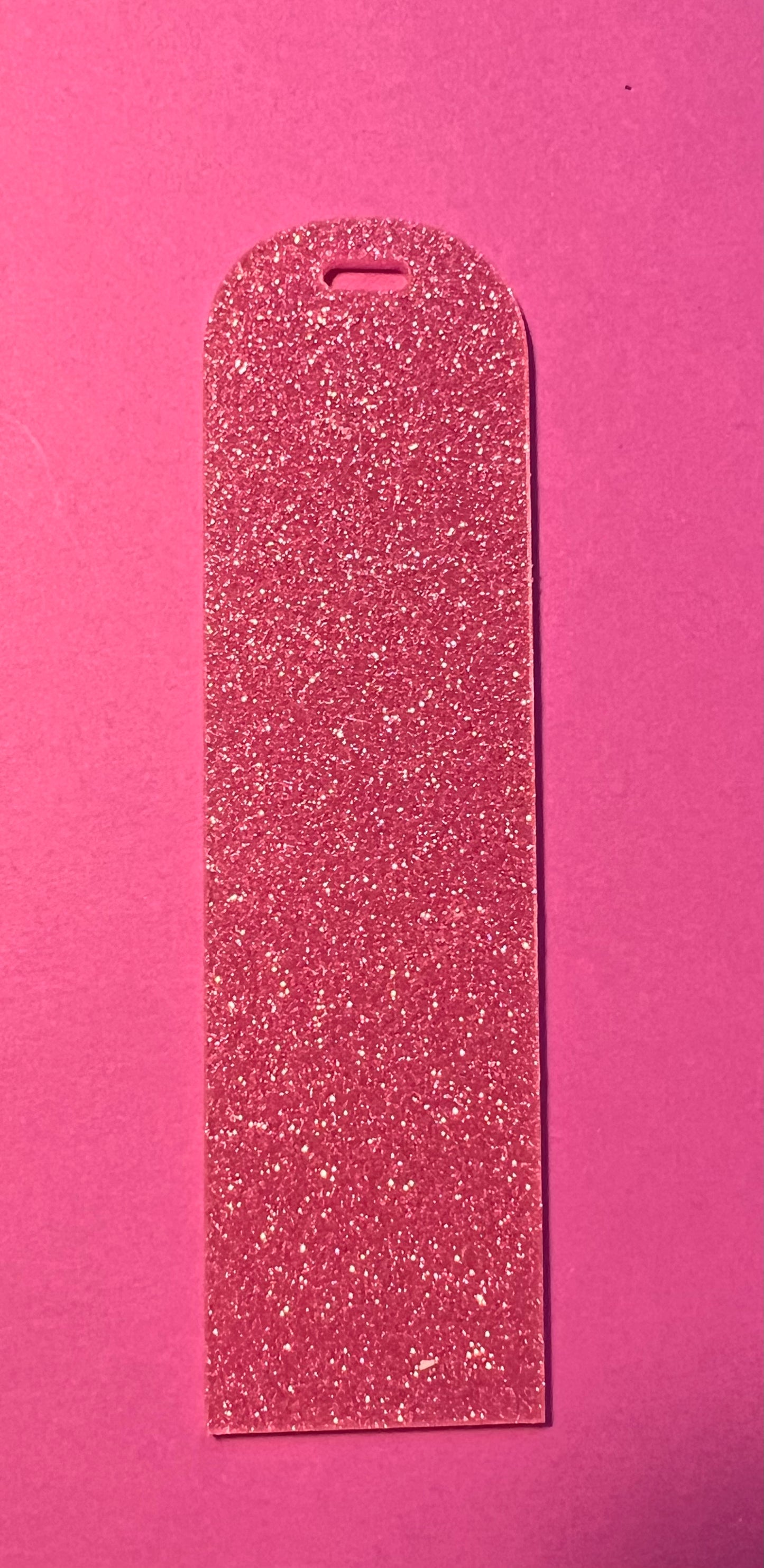 Light pink glitter acrylic bookmark