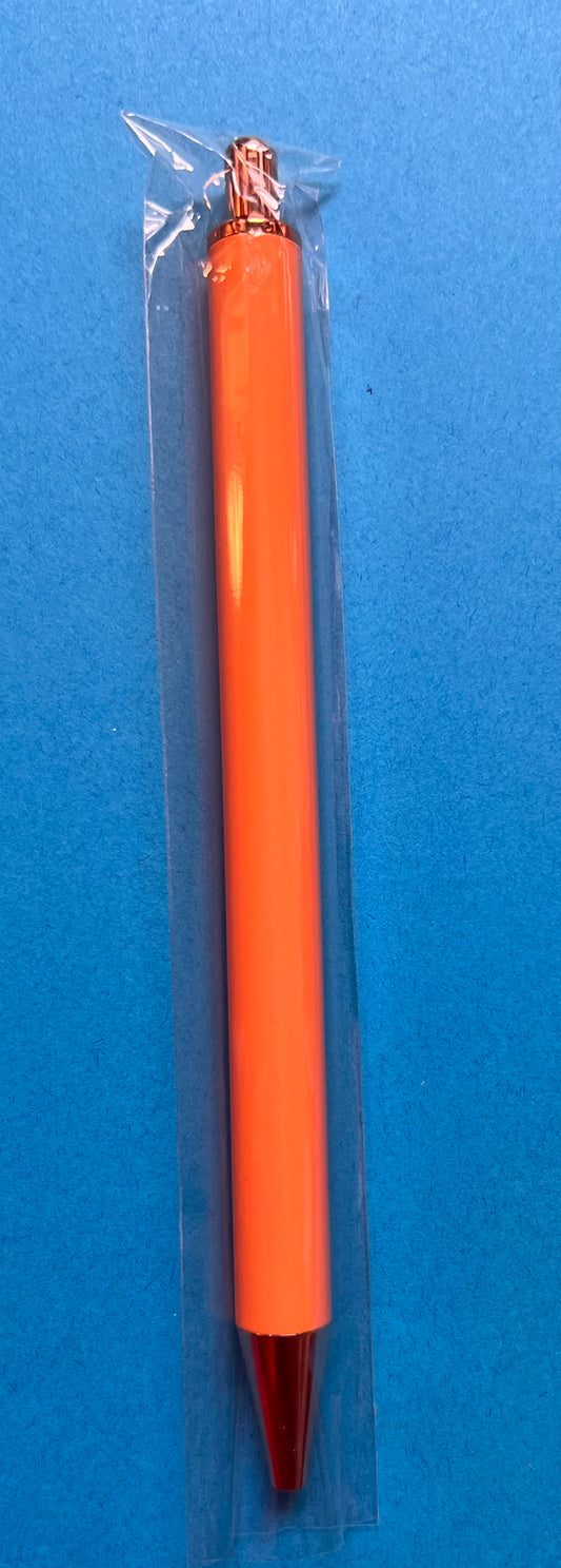 Peach/orange metal pen rose gold tip