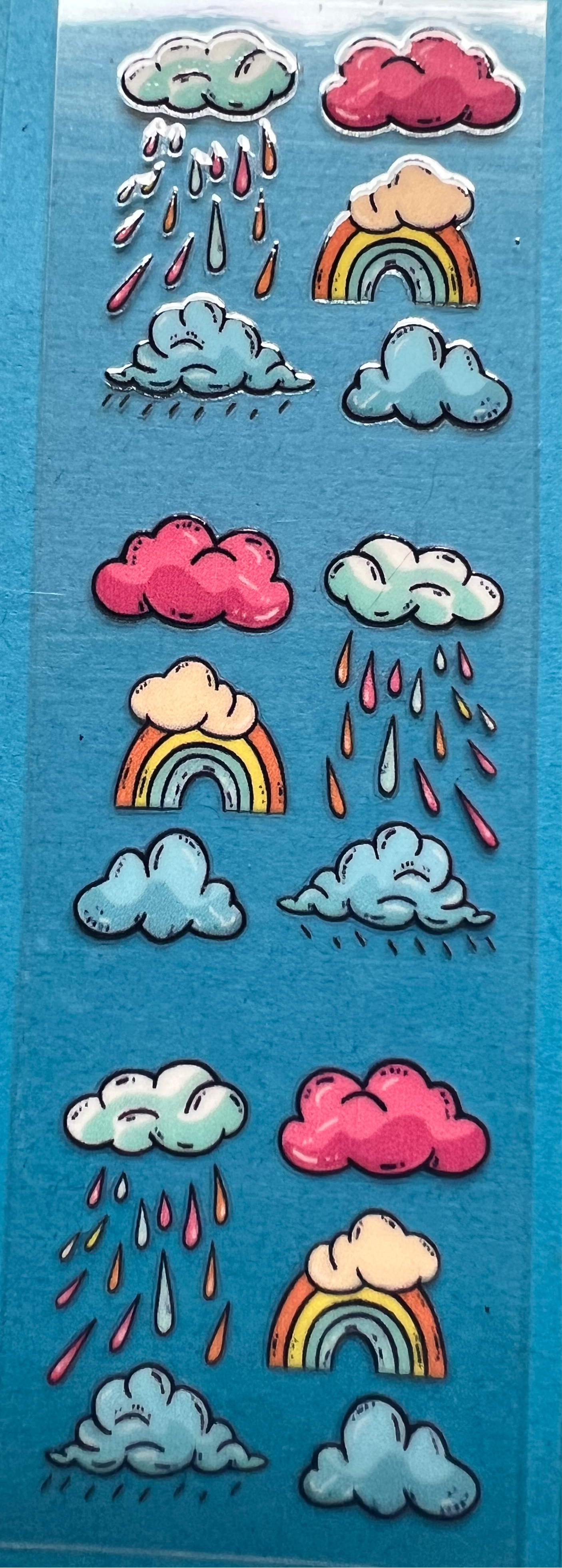 Clouds and rainbows pen wrap UVDTF