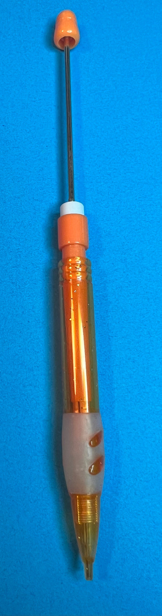 Beadable Neon Orange Glitter Mechanical Pencil