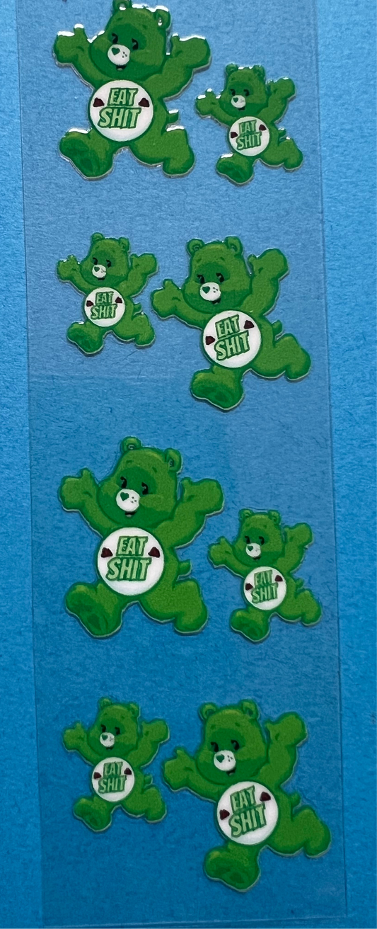 Green swear bear 2 pen wrap UVDTF