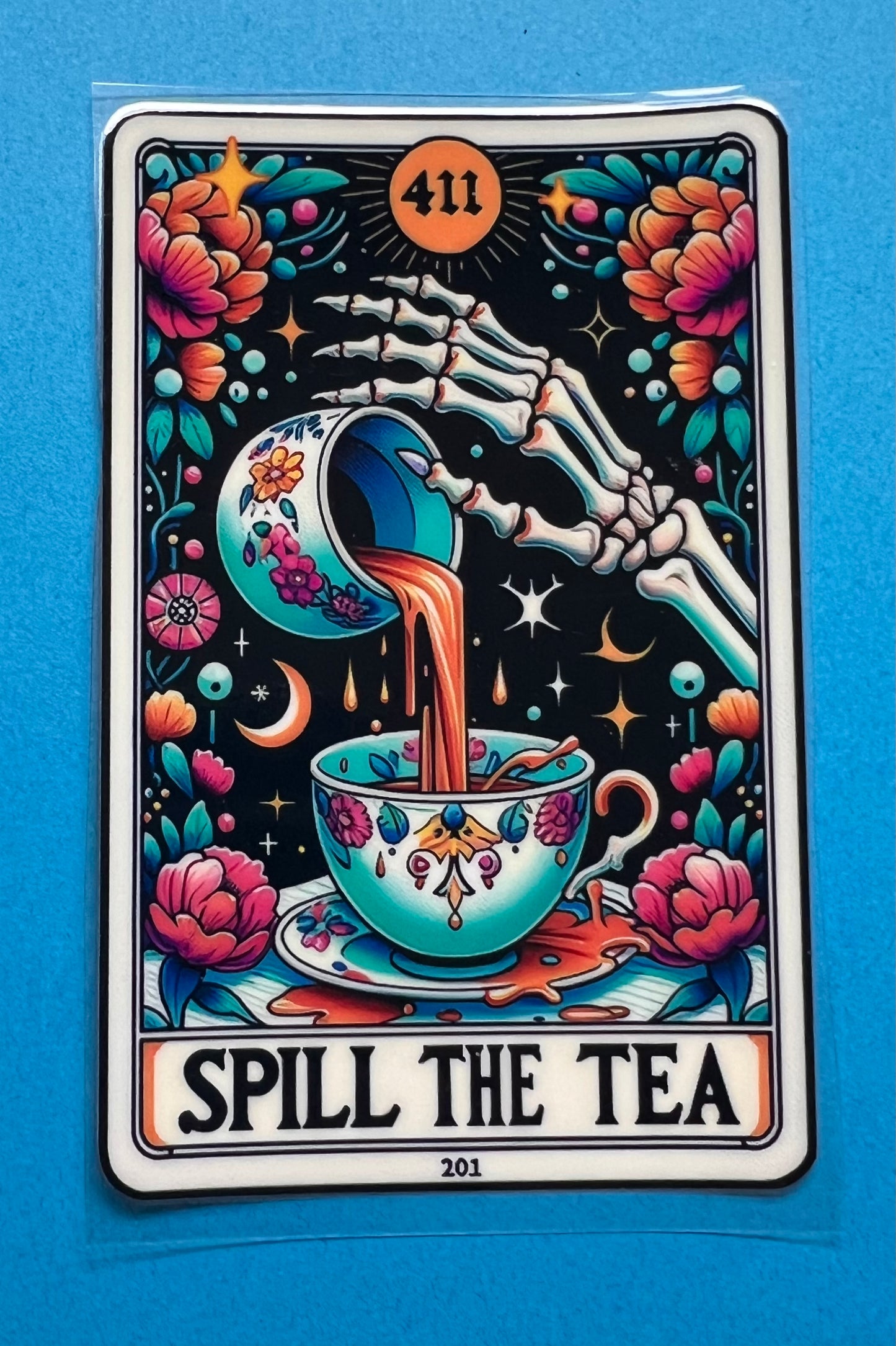 Spill The Tea Tarot Card Decal