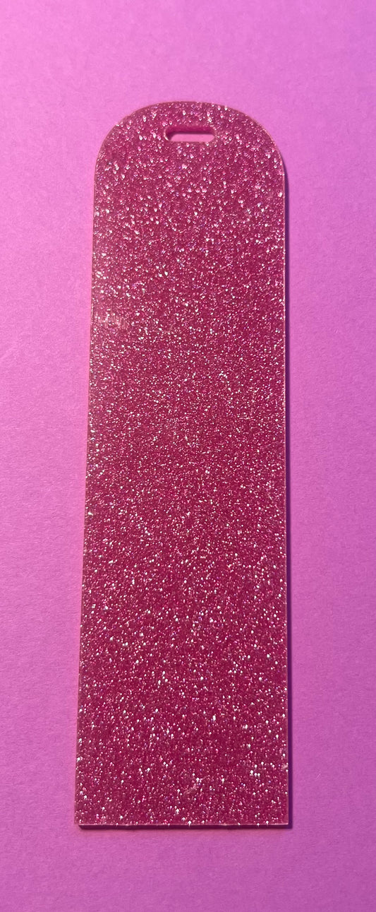 Dark pink glitter acrylic bookmark