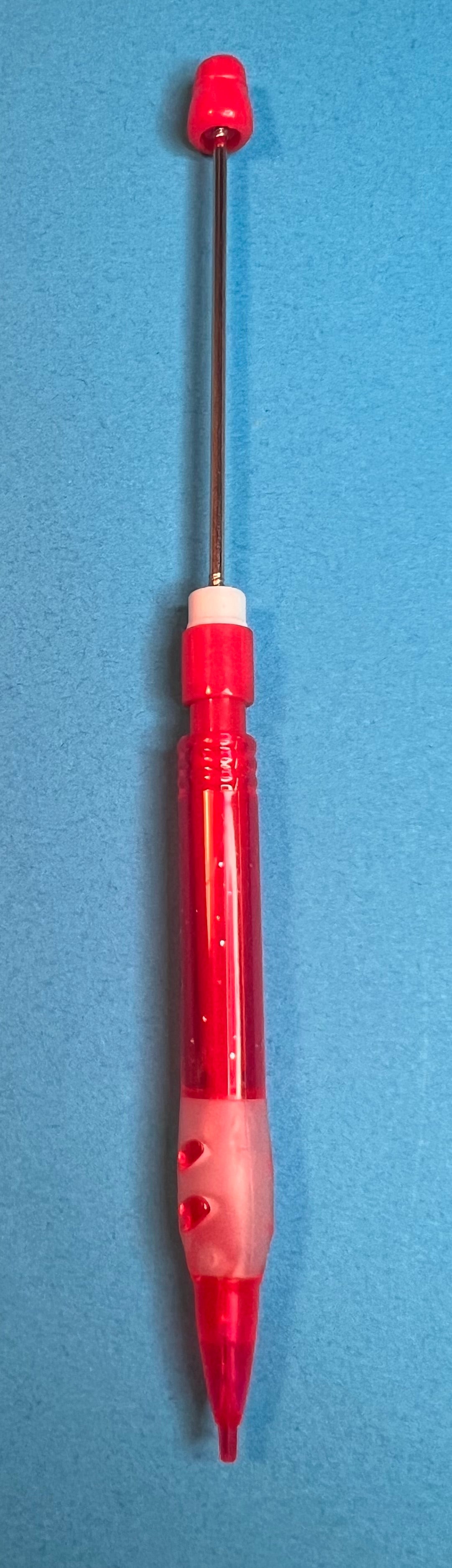 Beadable Red Glitter Mechanical Pencil