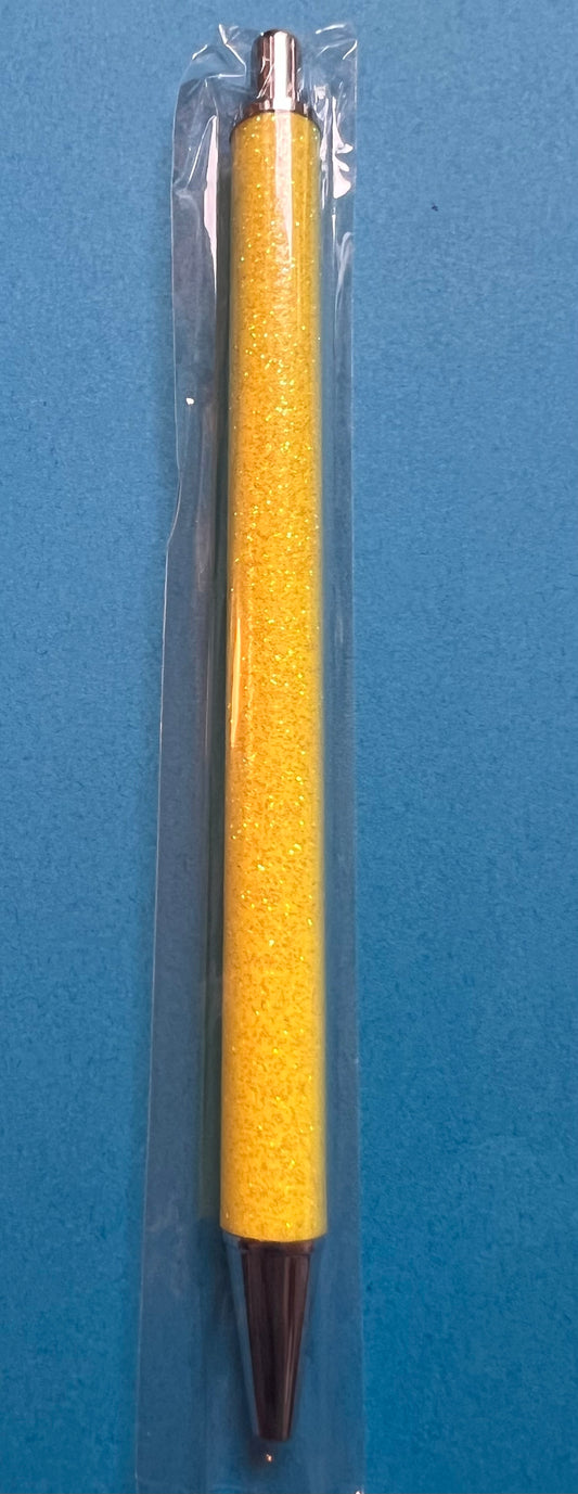 Yellow Glitter metal pen