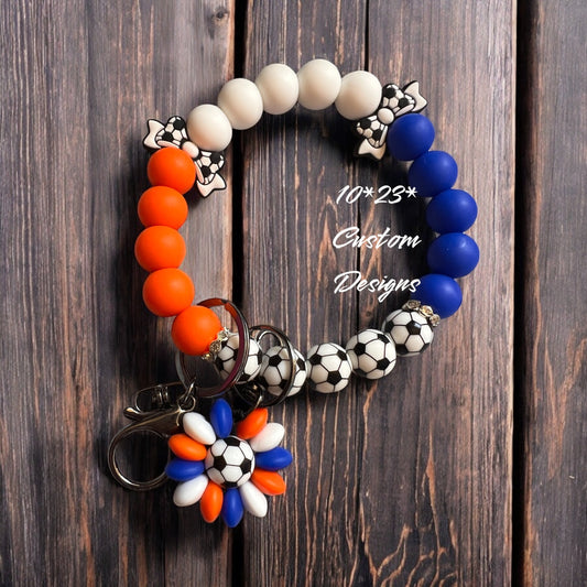FC Cincinnati Soccer large silicone wristlet with flower