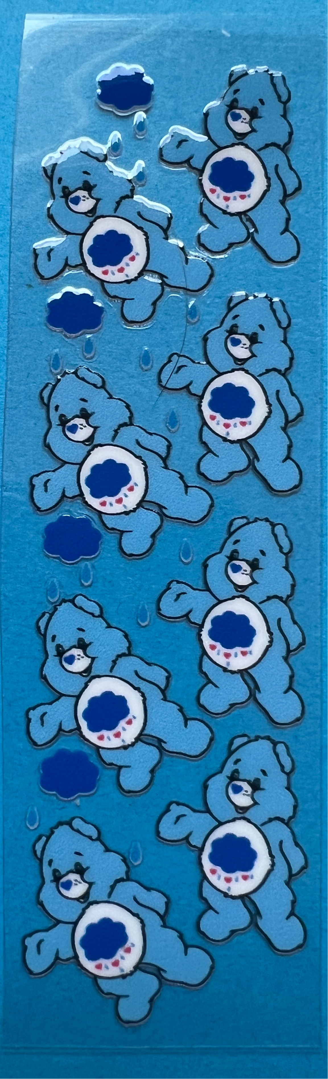 Blue CARE bear pen wrap UVDTF