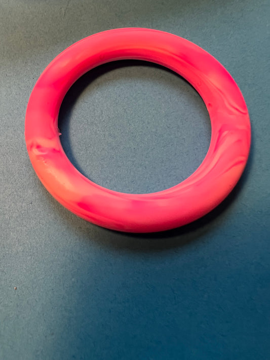 Pink marble silicone ring