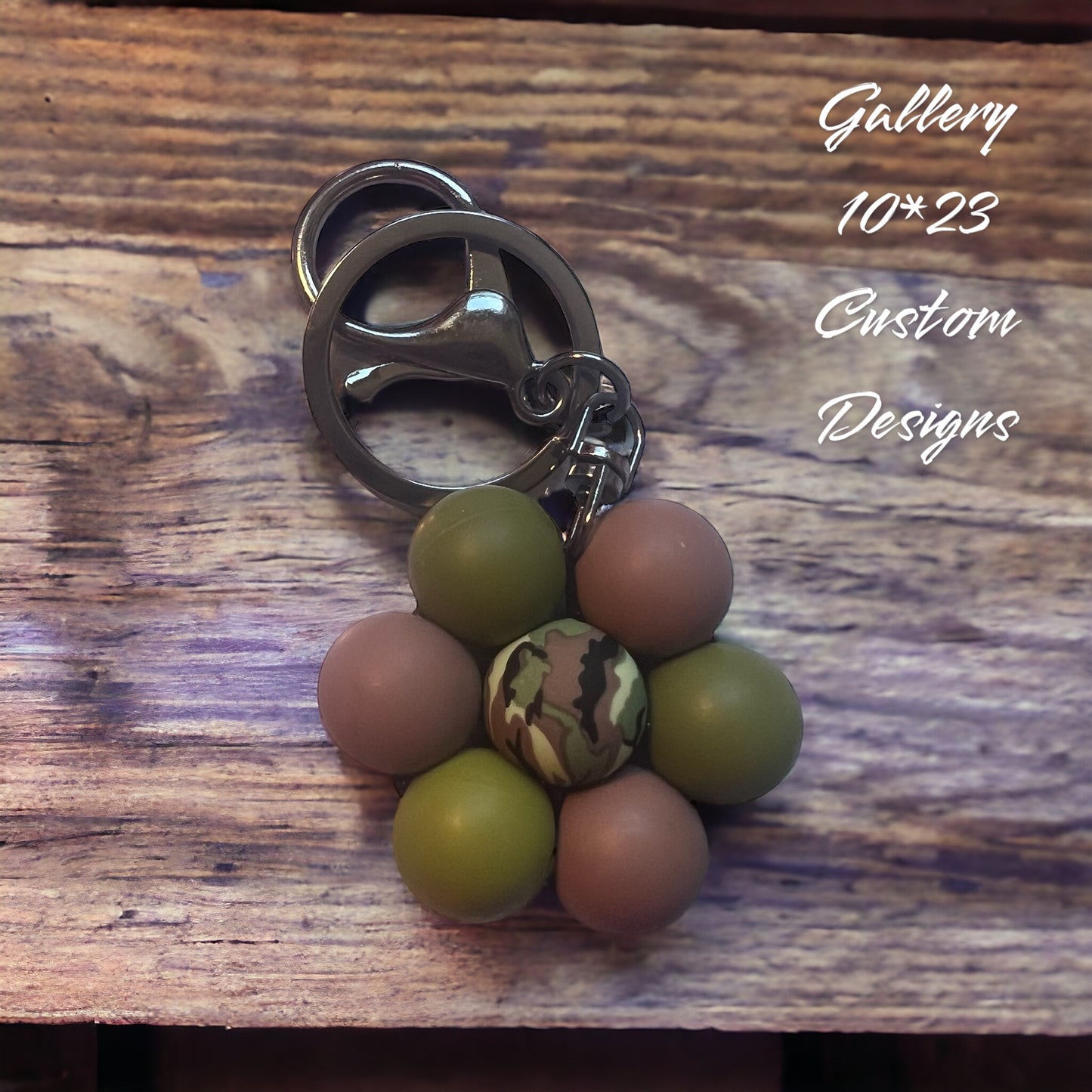 Army Green Theme flower keychain