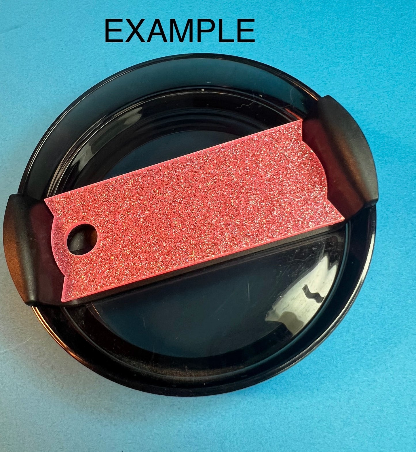 Acrylic Lid Topper Dark Red Glitter