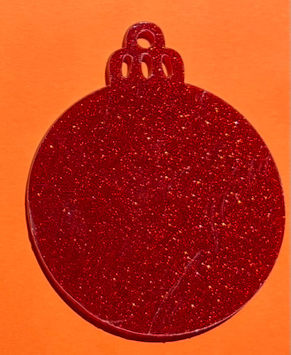 Acrylic ornament blank Glitter Red