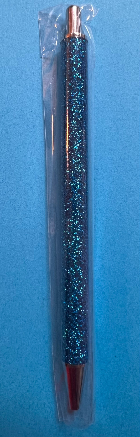 Dark blue glitter metal pen