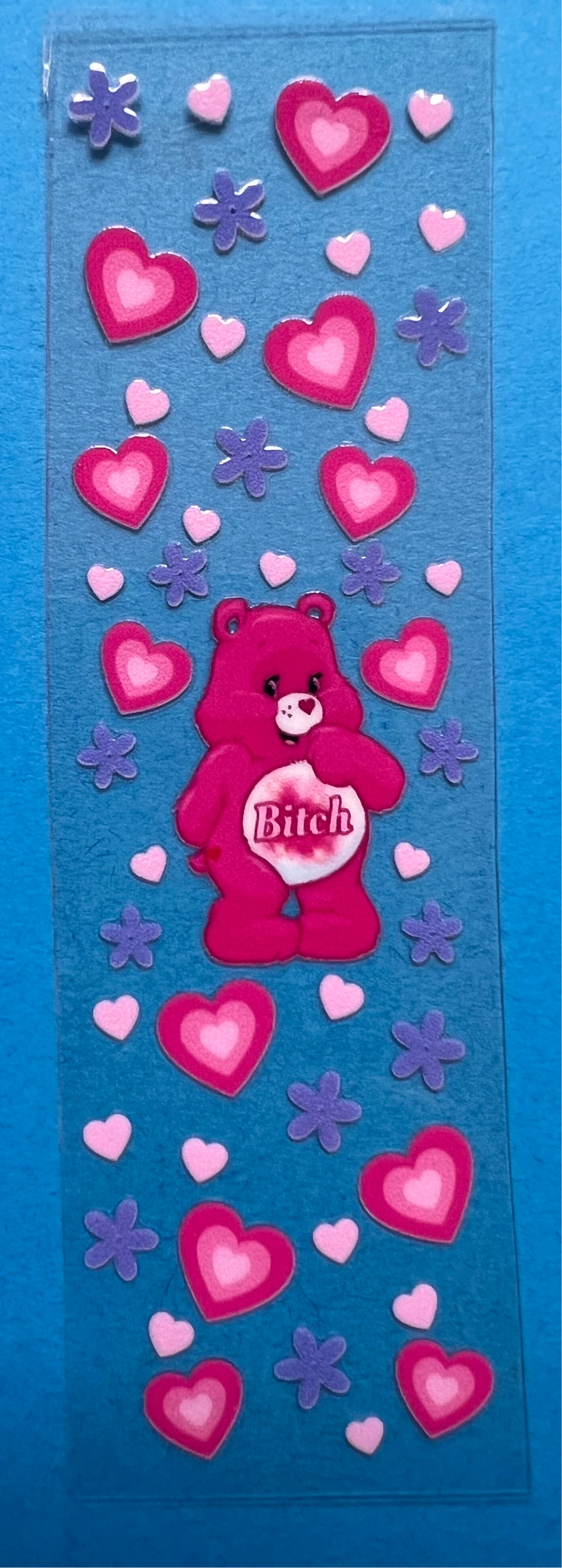 Pink swear bear pen wrap UVDTF