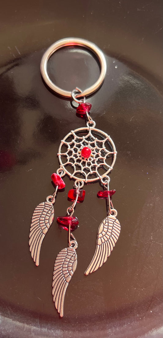 Red Dream catcher keychain