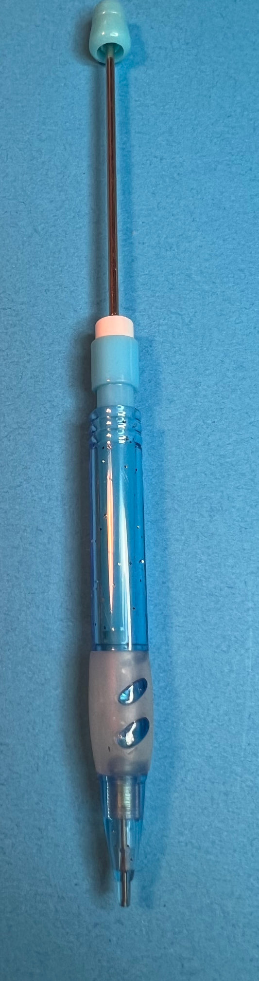 Beadable Neon Blue Glitter Mechanical Pencil