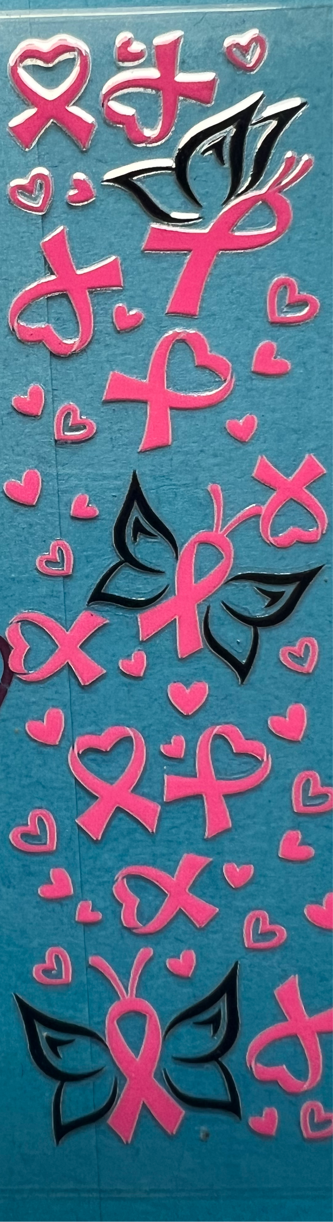 Cancer awareness butterfly pen wrap UVDTF