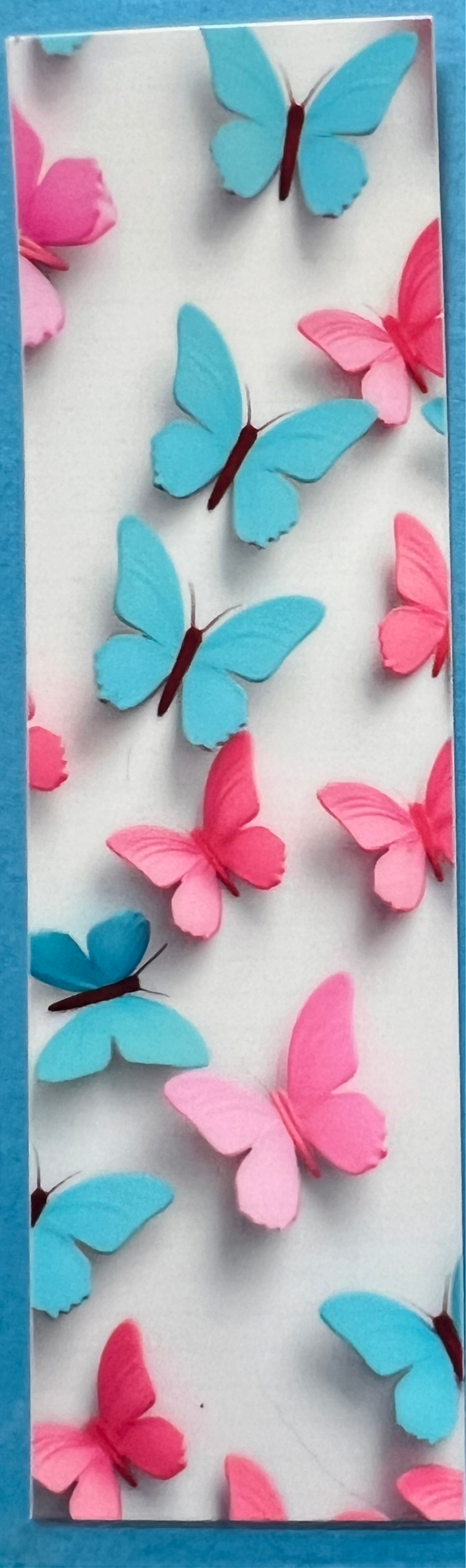 Blue and pink butterflies pen wrap UVDTF