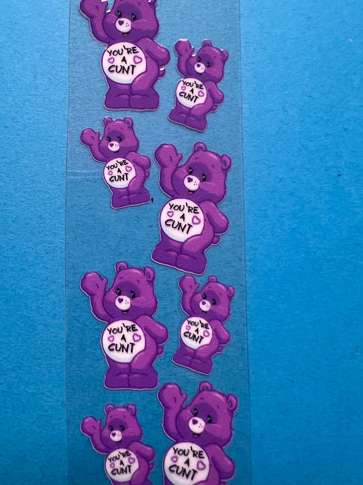 Purple swear bear 3 pen wrap UVDTF