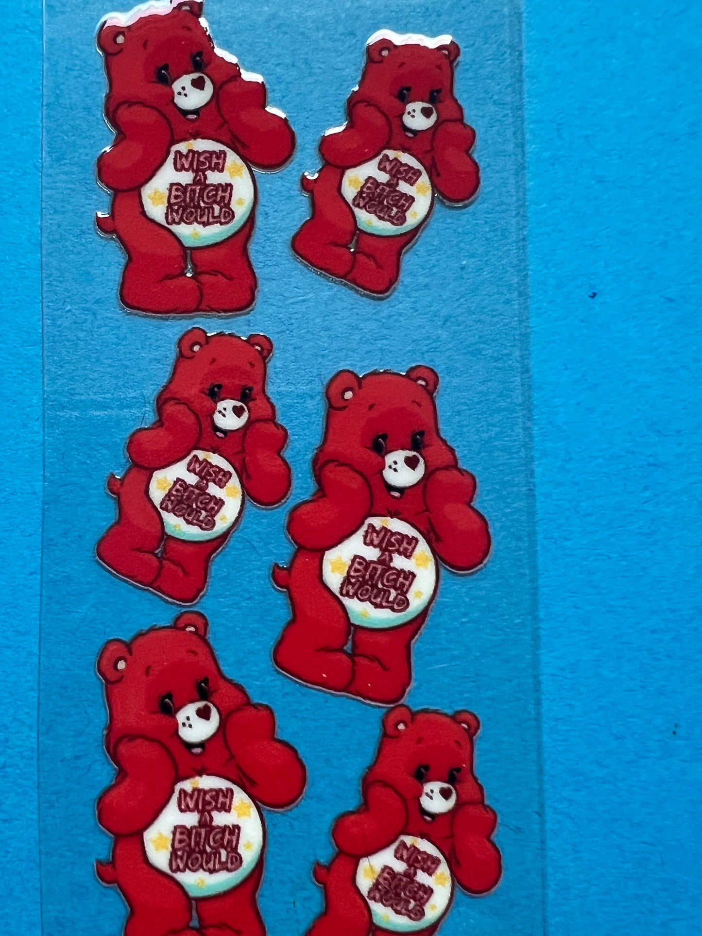 Red swear bear pen wrap UVDTF