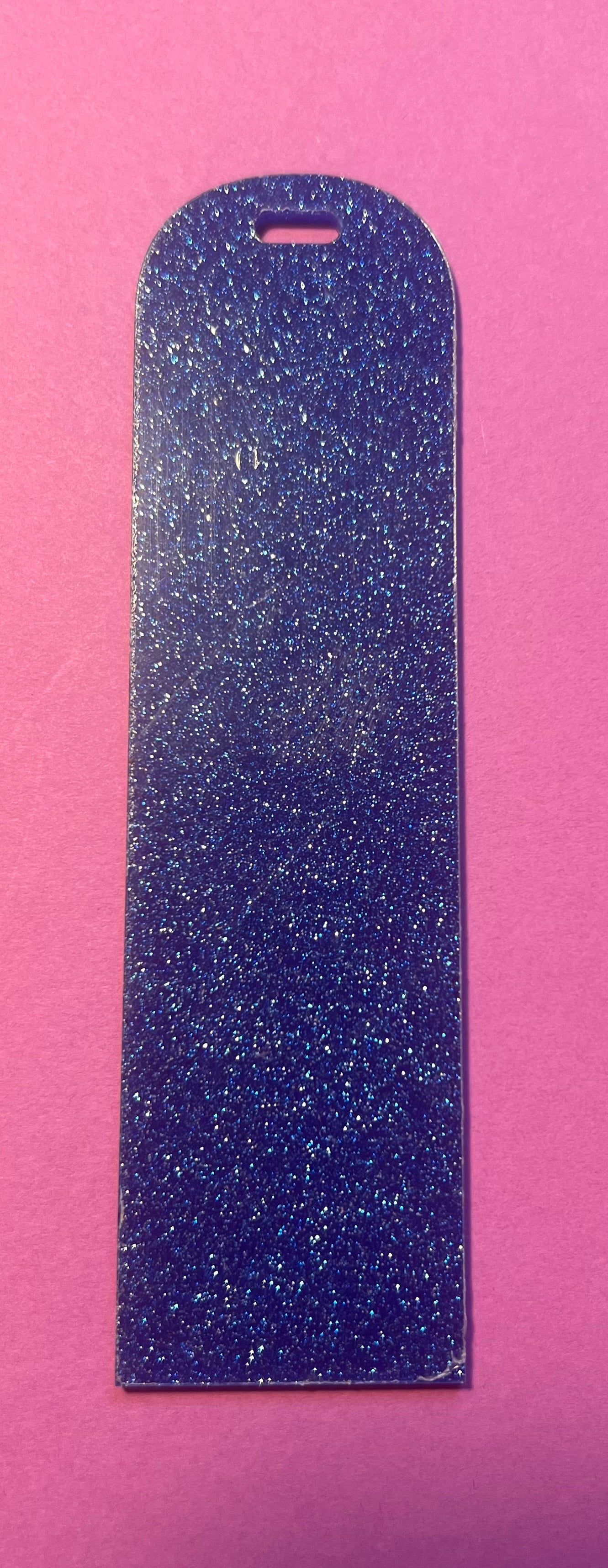 Dark blue glitter acrylic bookmark