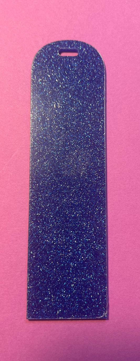 Dark blue glitter acrylic bookmark