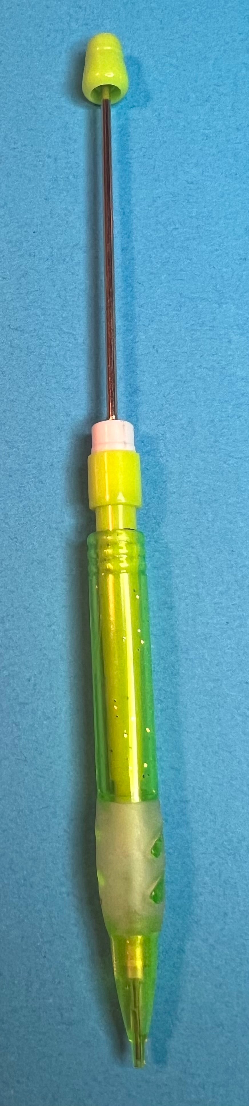 Beadable Neon Green Glitter Mechanical Pencil