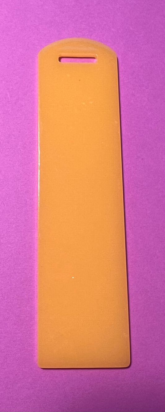 Glow in the dark yellow acrylic bookmark