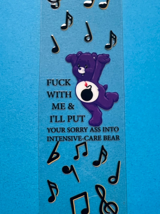 Purple swear bear 2 pen wrap UVDTF