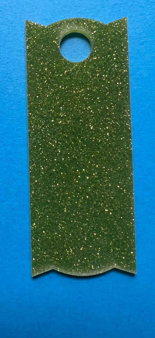 Acrylic Lid Topper Green Glitter