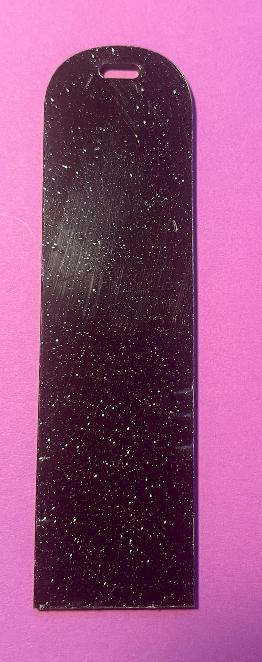 Black glitter acrylic bookmark