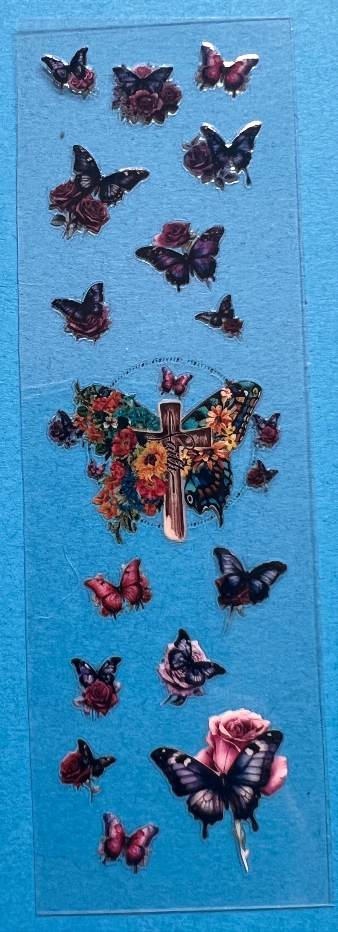 Cross butterfly pen wrap UVDTF