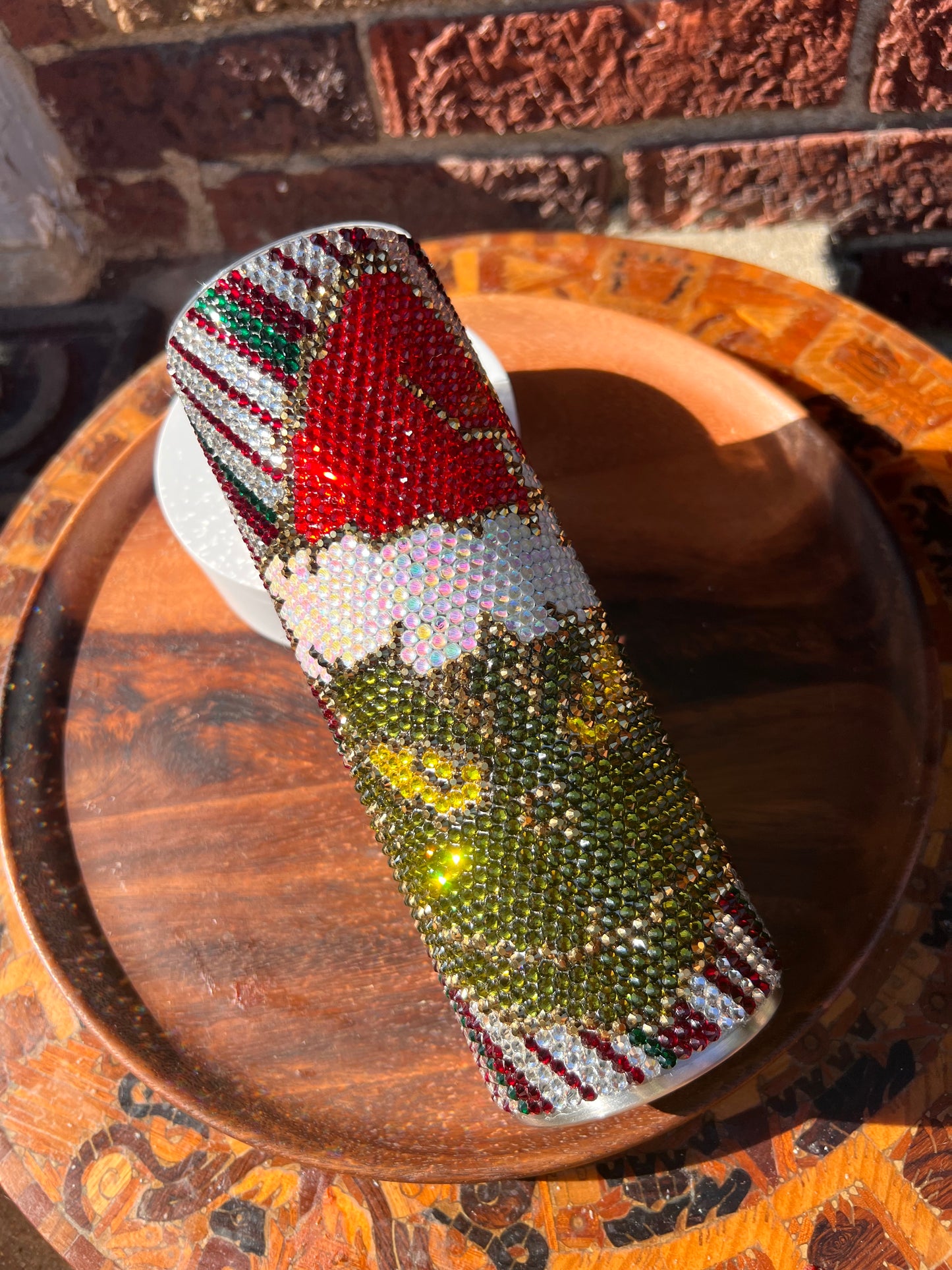 20oz Glass Rhinestone Tumbler “The Grinch”