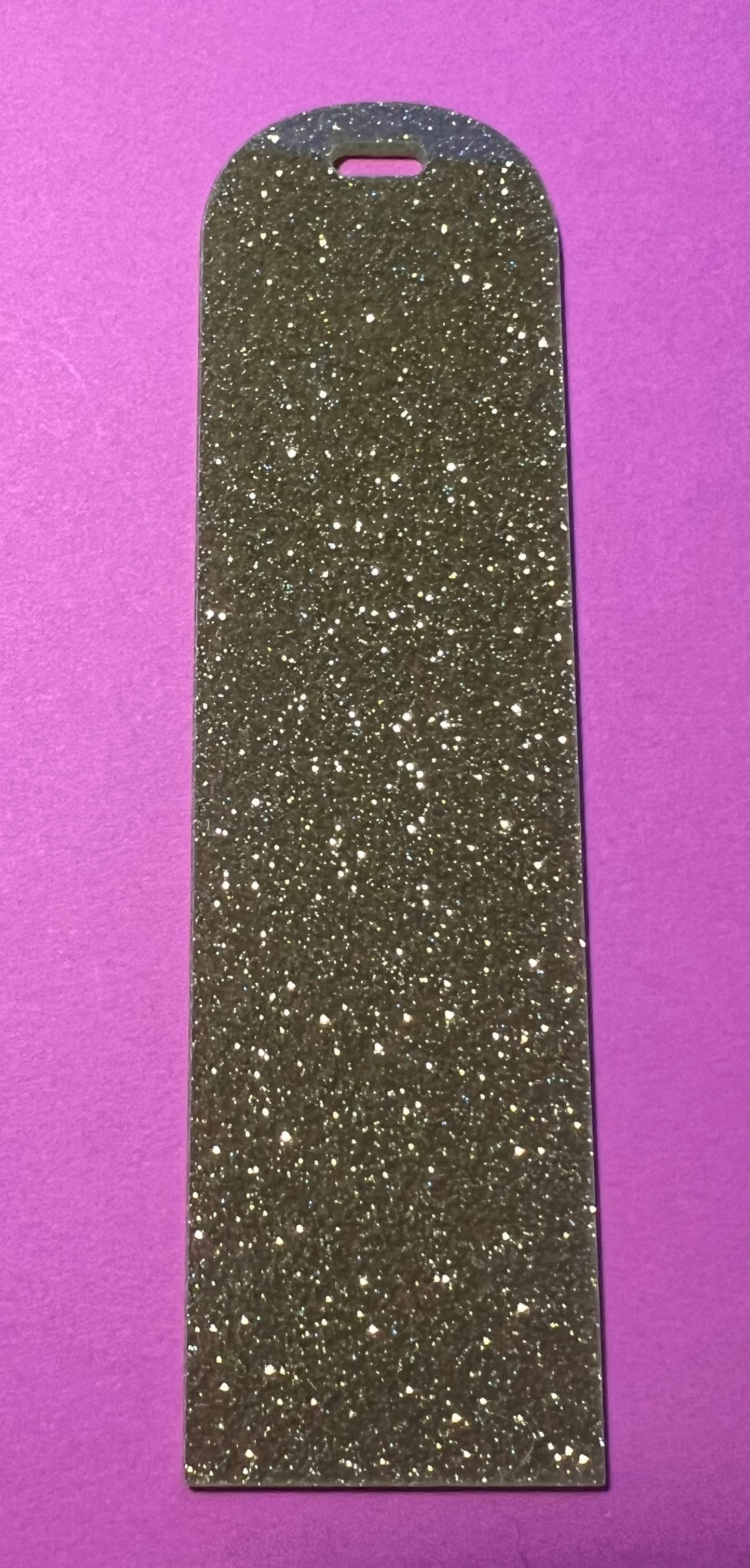 Olive green glitter acrylic bookmark