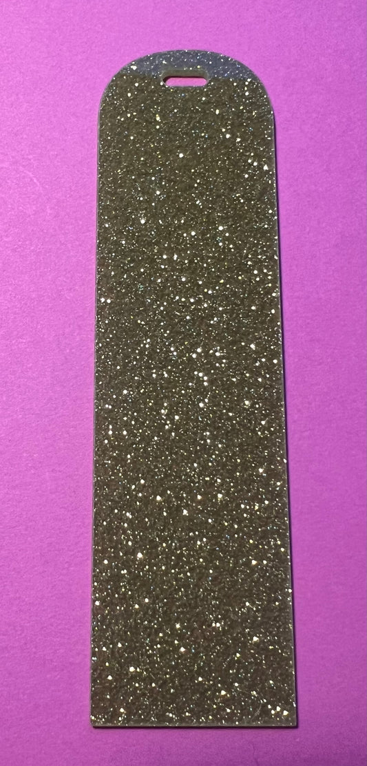 Olive green glitter acrylic bookmark