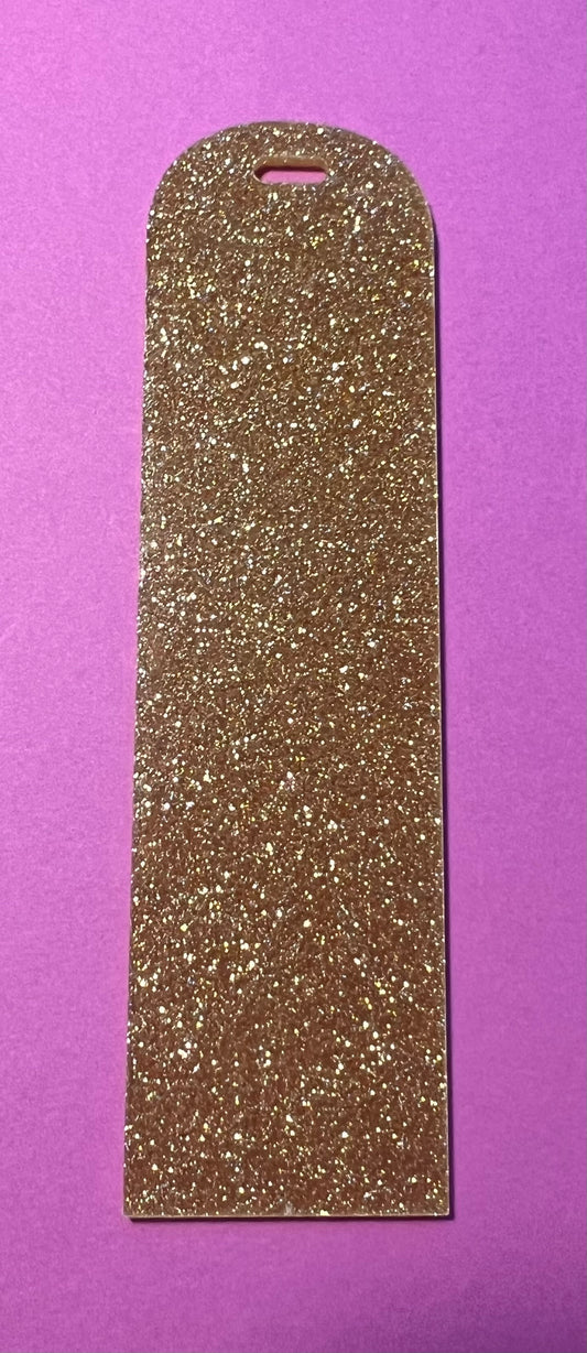 Gold glitter acrylic bookmark