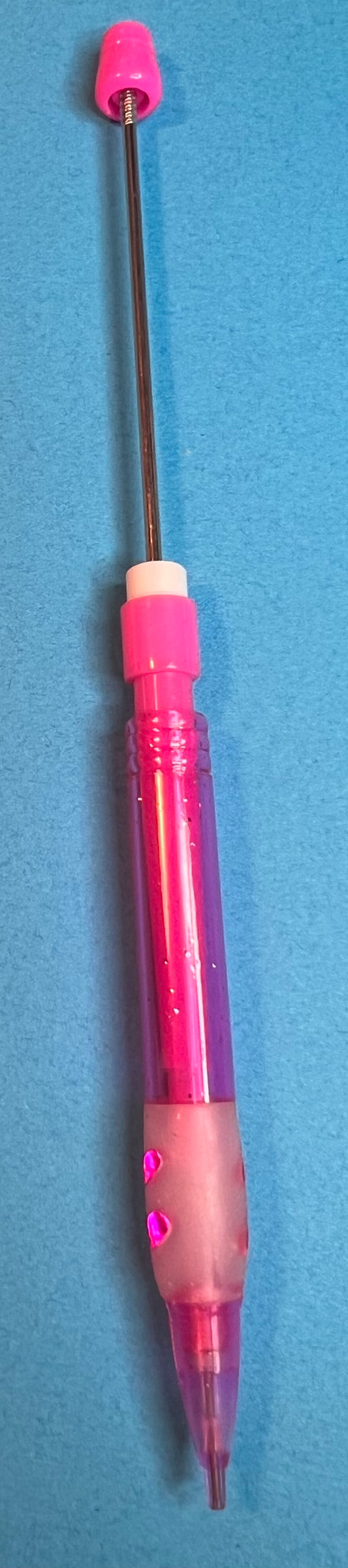 Beadable Neon Pink Glitter Mechanical Pencil