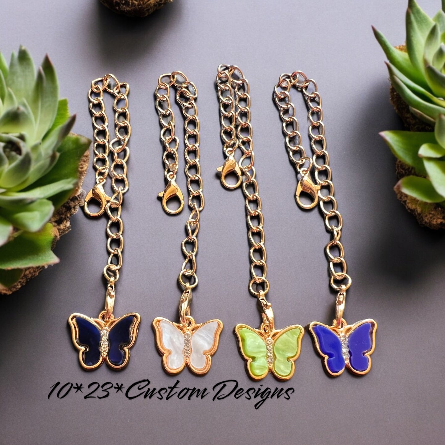 Butterfly cup charms