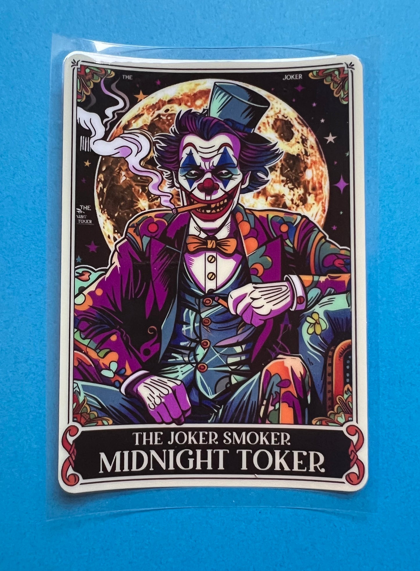 The Joker Smoker Midnight Toker Tarot Card Decal