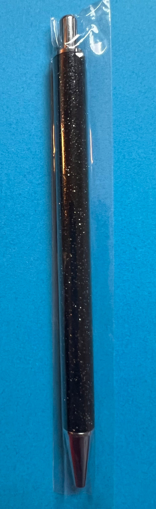 Black glitter metal pen