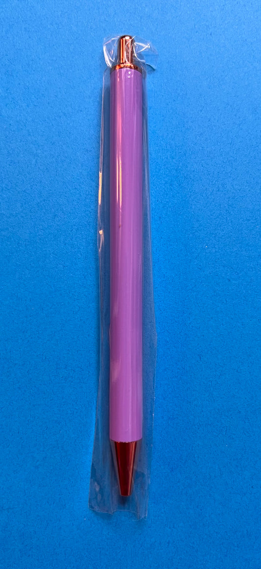 Lavender color metal pen with rose gold tip