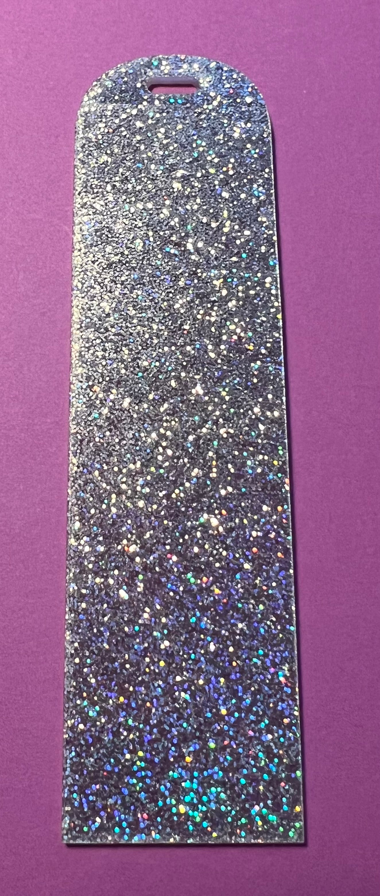 Holographic glitter acrylic bookmark