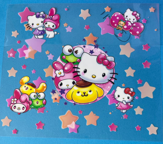 20oz uvdtf cup wrap Hello Kitty and Friends