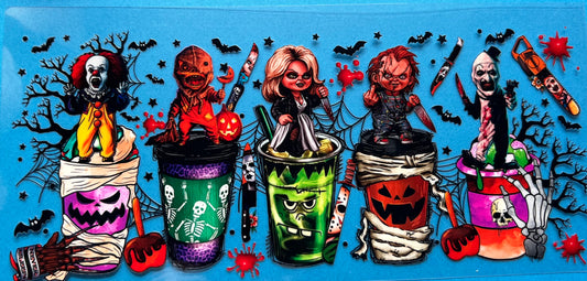 16oz Horror Movie Friends Starbucks coffee uvdtf cup wrap