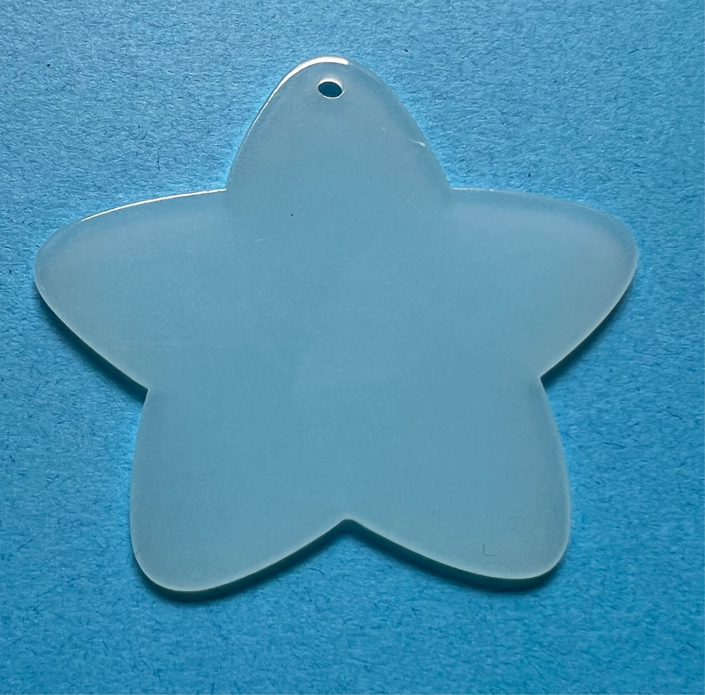 Glow in the dark small blue star shaped mini keychain acrylic blank