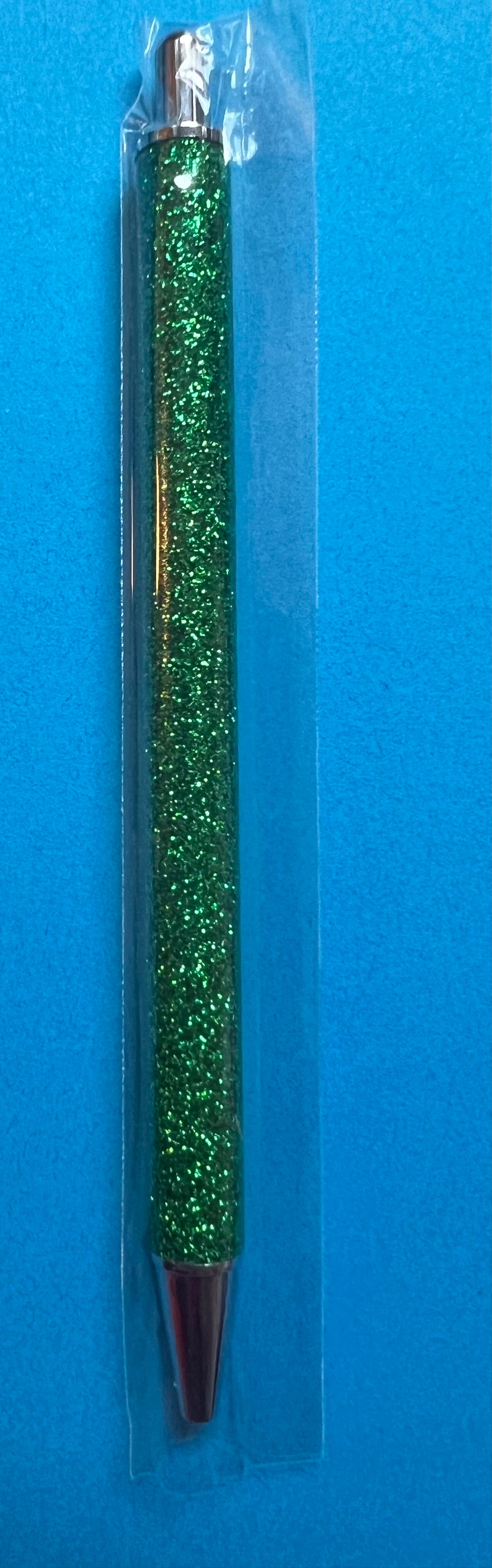 Green Glitter metal pen